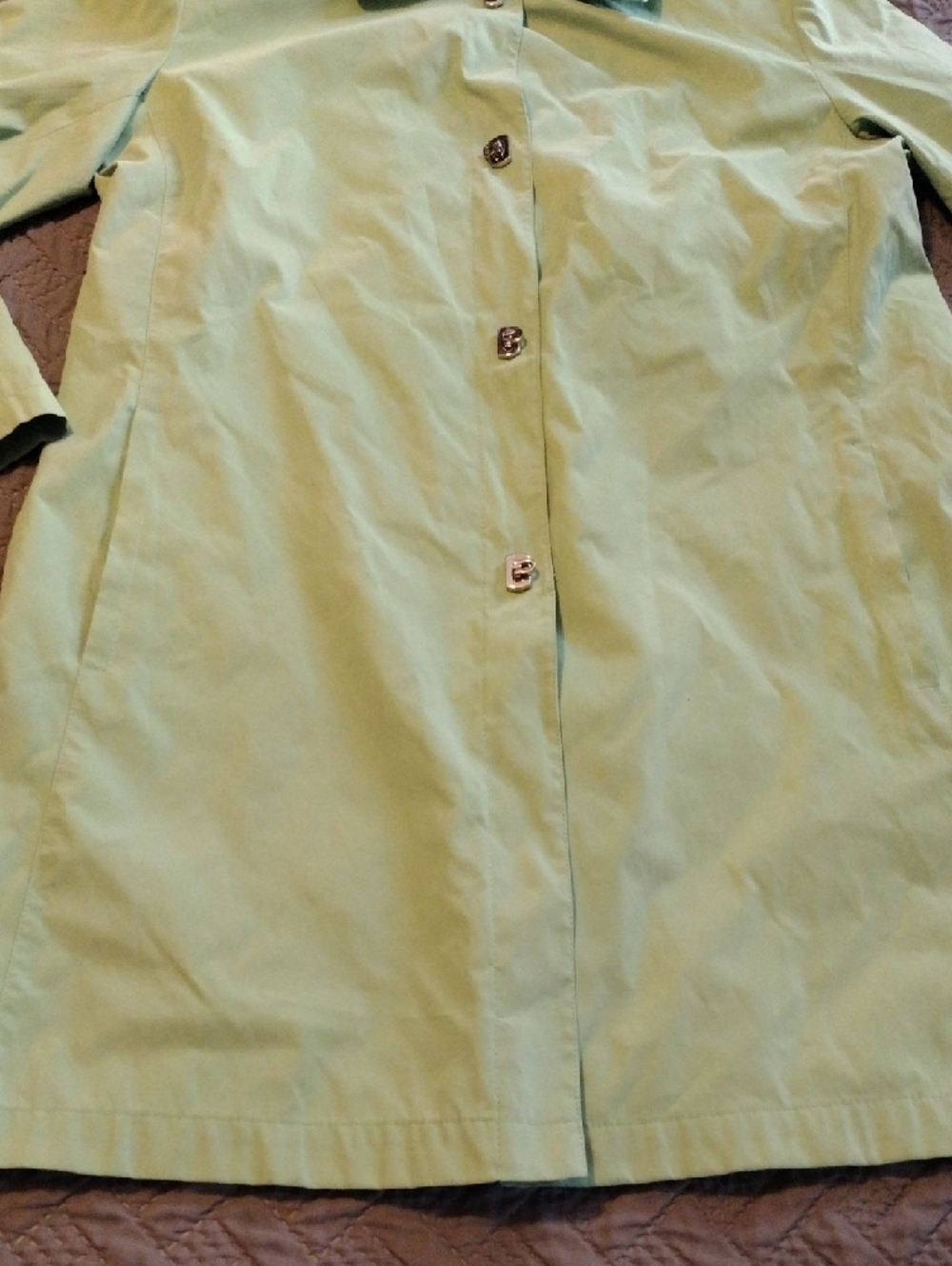 Talbots Mint Green Single-Button Trench Coat - Picture 8 of 16